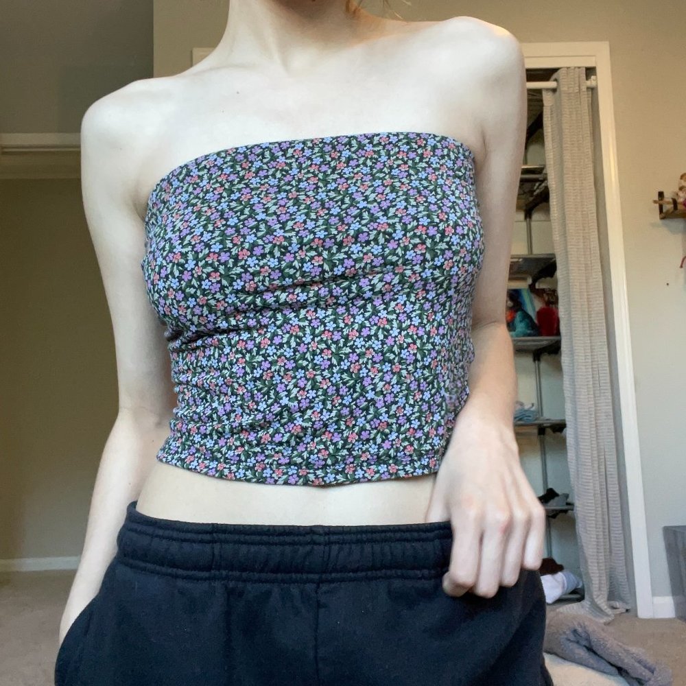 AE floral print tube top!